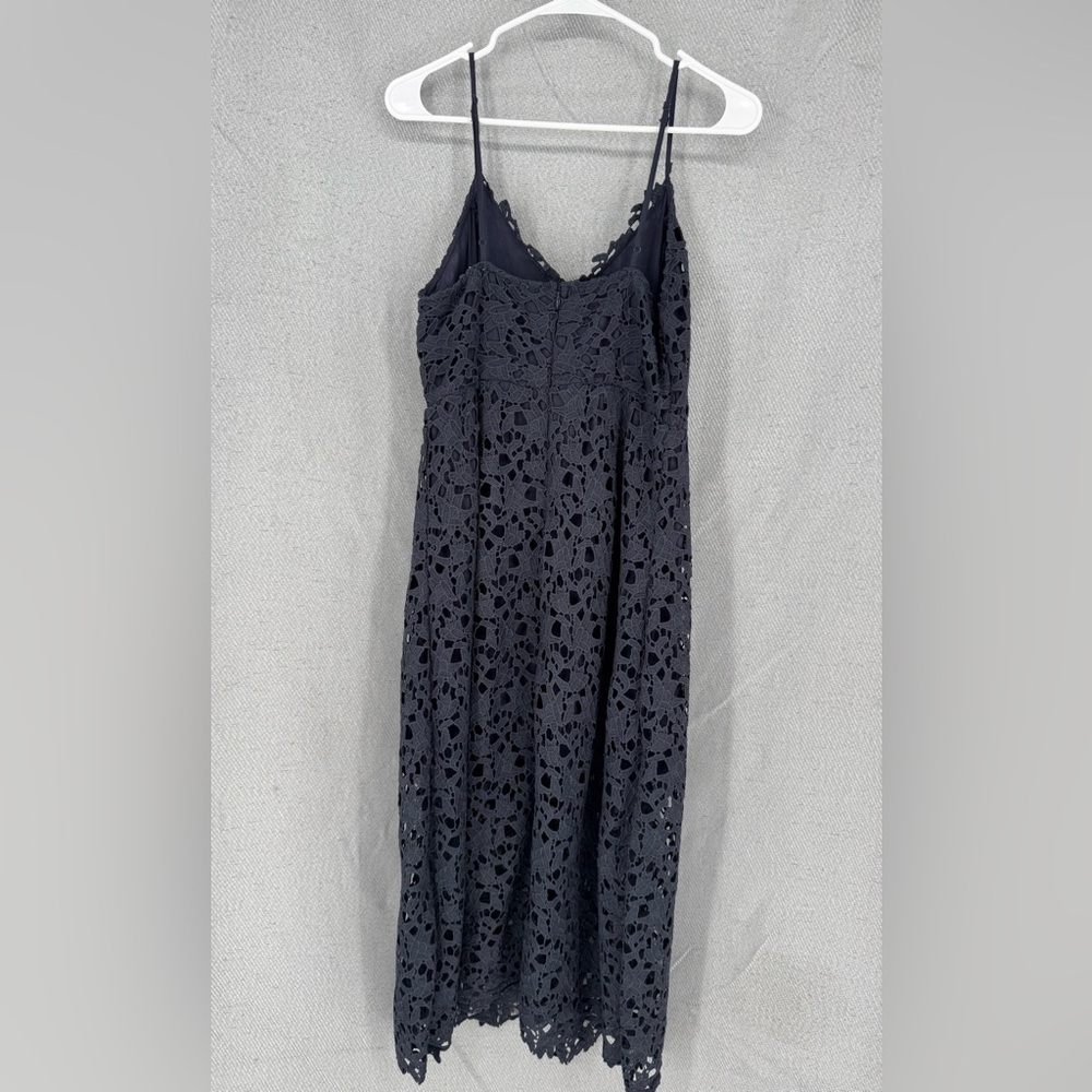 Astr Blue Midi Dress Halter Neckline Fit and Flare - Picture 3 of 8